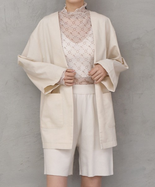 w closet（ダブルクローゼット） ノーカラージャケット FREE ベージュ