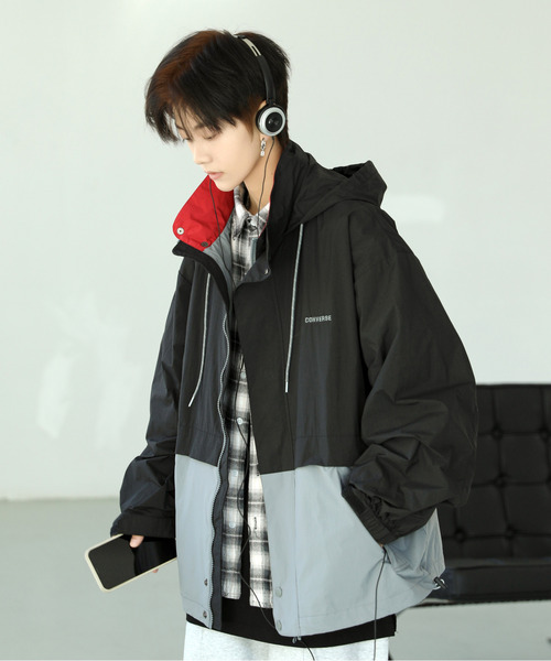 コンバース フライトジャケット ナイロンジャケット MA-1 ダークネイビー CONVERSE（コンバース） ナイロンブルゾン LARGE ネイビー メンズ