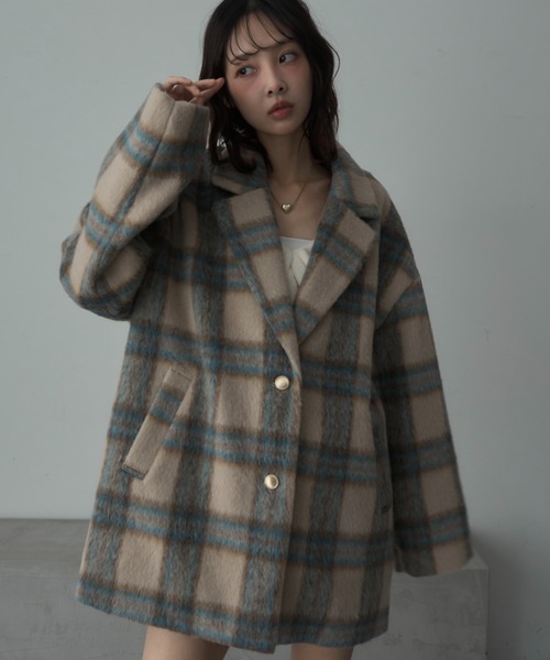 新品 24AW シャギーテーラードジャケットコート rienda | シングルシャギーテーラードジャケットコート (ジャケット