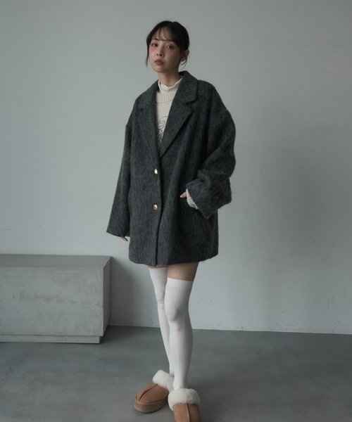 Nadana ジャケット テーラードジャケット シャギーテーラーコート