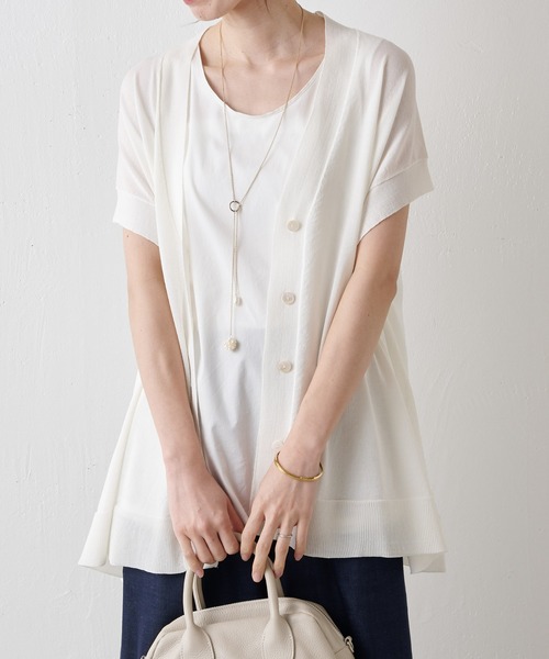 美品　BEARDSLEY ビアズリー　サラッとカーディガン　ホワイト BEARDSLEY（ビアズリー）の「《ビアズリー》NEWサラットカーデ