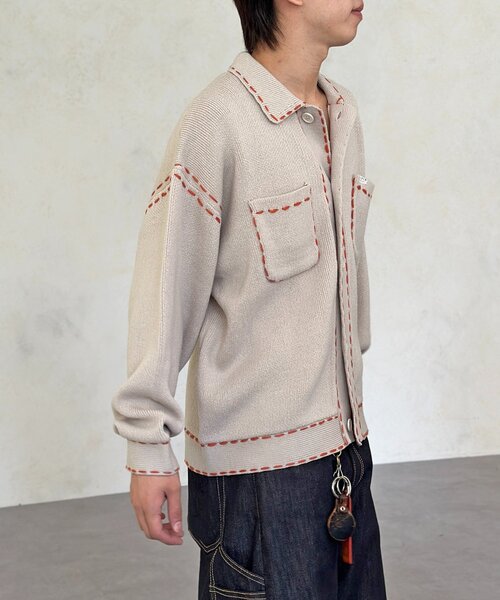 「CPCM」 ニットカーディガン MEDIUM ネイビー レディース_画像9