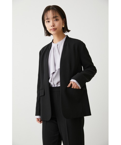「crie conforto」 ノーカラージャケット SMALL ネイビー レディース_画像2