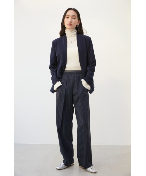 「crie conforto」 ノーカラージャケット SMALL ネイビー レディース_画像8
