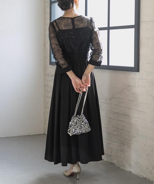 epic day（エピックデイ） ドレス スパンコールレースコンビドレス