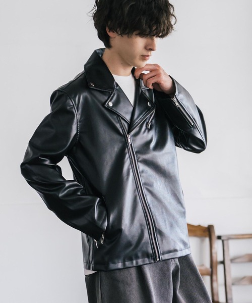 「Rocky Monroe」 ライダースジャケット X-LARGE ブラック メンズ_画像8