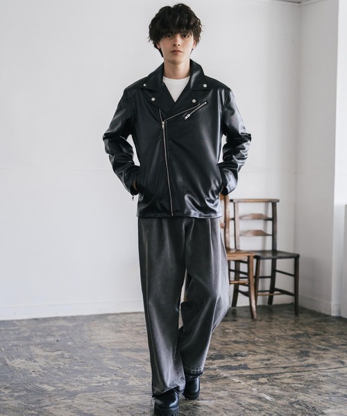 「Rocky Monroe」 ライダースジャケット X-LARGE ブラック メンズ_画像9