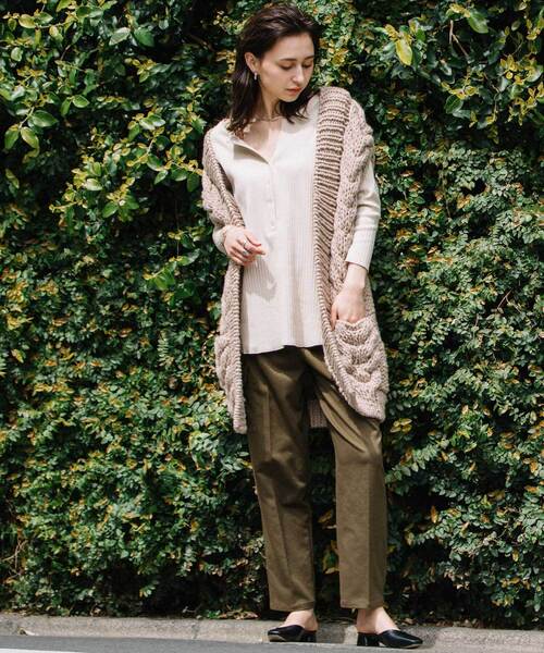 「Audrey and John Wad」 ニットベスト FREE ホワイト レディース_画像2