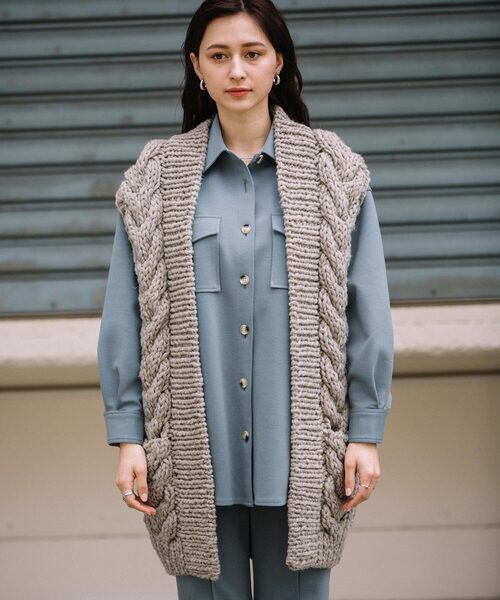 「Audrey and John Wad」 ニットベスト FREE ホワイト レディース_画像5