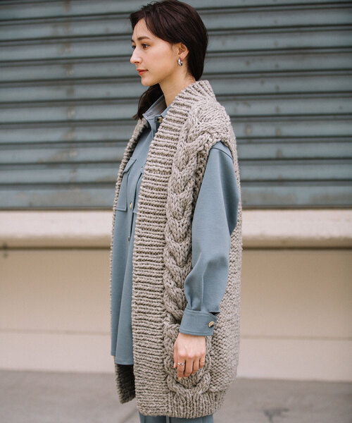 「Audrey and John Wad」 ニットベスト FREE ホワイト レディース_画像6