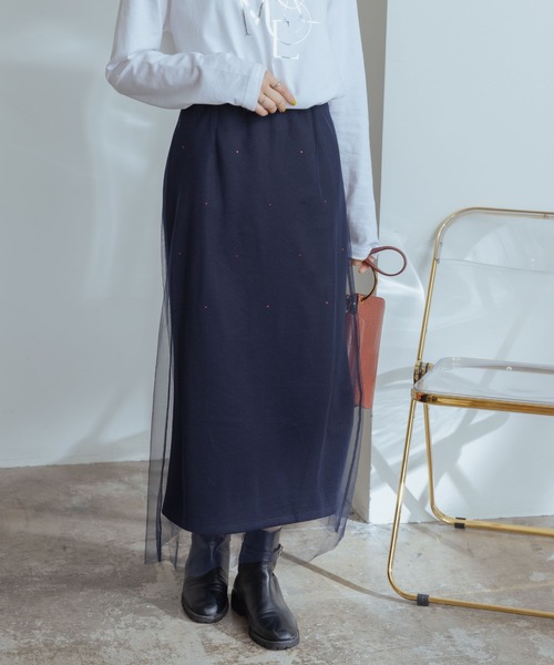 新品　EimeeLaw エイミーロウ　定価¥1万4080円　ロングスカート Eimee Law（エイミーロウ） ロングスカート 38 ネイビー レディース