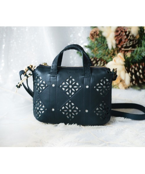 genten（ゲンテン） ショルダーバッグ バッグ アーガイルカットワーク