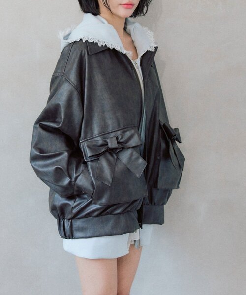 OLIVE des OLIVE（オリーブデオリーブ） レザージャケット ライダース