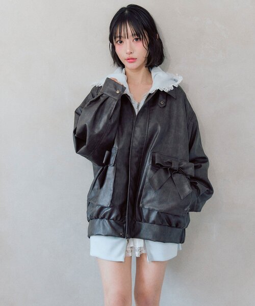 OLIVE des OLIVE（オリーブデオリーブ） レザージャケット ライダース