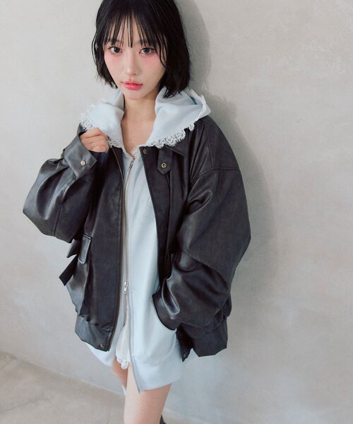 OLIVE des OLIVE（オリーブデオリーブ） レザージャケット ライダース