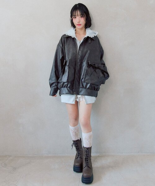 OLIVE des OLIVE（オリーブデオリーブ） レザージャケット ライダース