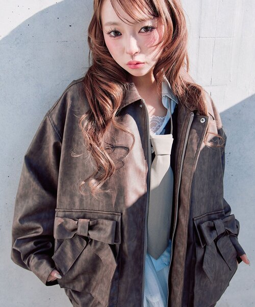 OLIVE des OLIVE（オリーブデオリーブ） レザージャケット ライダース