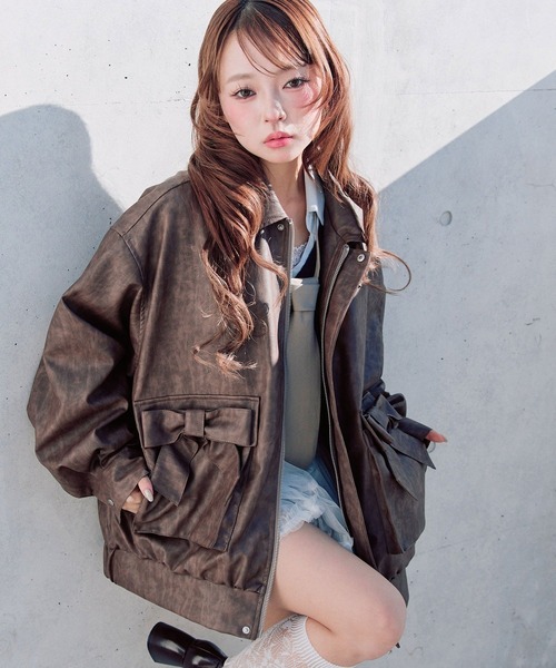 OLIVE des OLIVE（オリーブデオリーブ） レザージャケット ライダース