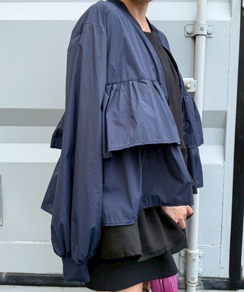 「M y u」 ナイロンブルゾン FREE ブラック レディース_画像8