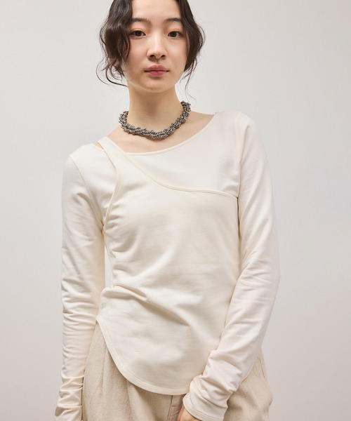 新品未使用　アダムエロペ　桜色トップス ADAM ET ROPE'（アダムエロペ） tシャツ ワンショルダートップス