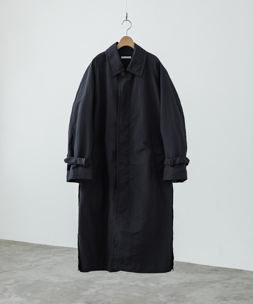 「WYM LIDNM」 ステンカラーコート M ダークネイビー メンズ_画像2