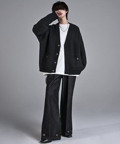 「ADRER」 ニットカーディガン X-SMALL チャコールグレー メンズ_画像3