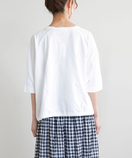 SOLAMONAT（ソラモナ） tシャツ パフ天竺 裾紐5分袖プルオーバー