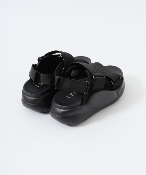 「FUNALIVE」 「l.b.evans」フラットサンダル US9 ブラック レディース_画像6