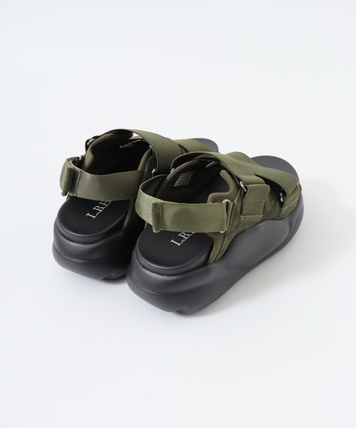 「FUNALIVE」 「l.b.evans」フラットサンダル US9 ブラック レディース_画像8