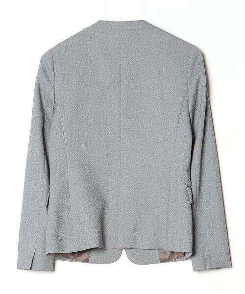 「green label relaxing」 ノーカラージャケット 36 グレー レディース_画像2