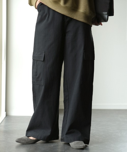 「HUG.U」 カーゴパンツ L カーキ レディース_画像2