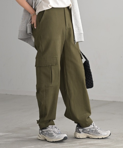 「HUG.U」 カーゴパンツ L カーキ レディース_画像6
