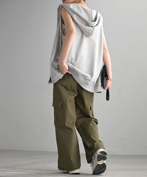 「HUG.U」 カーゴパンツ L カーキ レディース_画像8