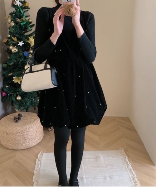 「by muni:r」 キャミソールワンピース FREE ブラック レディース_画像3