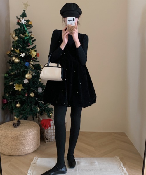 「by muni:r」 キャミソールワンピース FREE ブラック レディース_画像5