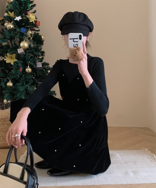 「by muni:r」 キャミソールワンピース FREE ブラック レディース_画像8