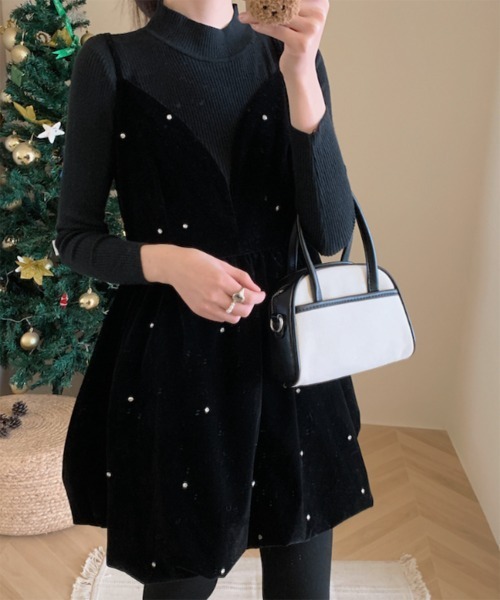 「by muni:r」 キャミソールワンピース FREE ブラック レディース_画像9