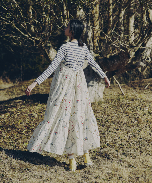 ワンピース Freada/フリーダ フラワーハンカチ刺繍キャミドレス / キャミワンピースの画像