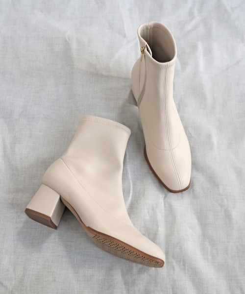 「MODE KAORI」 ショートブーツ 24.5cm アイボリー レディース_画像3