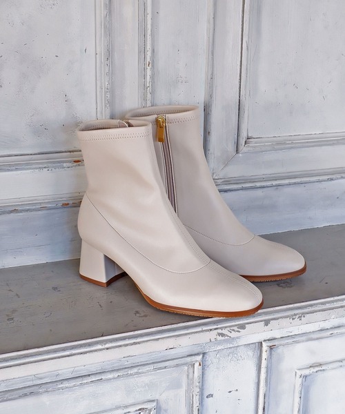 「MODE KAORI」 ショートブーツ 24.5cm アイボリー レディース_画像4