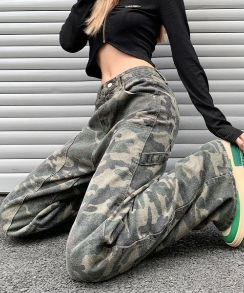 「CANVAS+」 パンツ L カーキ レディース_画像2