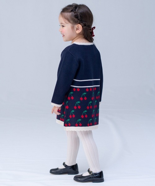「combimini」 「KIDS」ニットワンピース 90 ネイビー キッズ_画像2