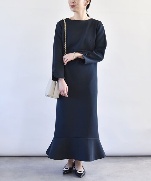 「quaranciel」 長袖ワンピース ONE SIZE ネイビー レディース_画像2