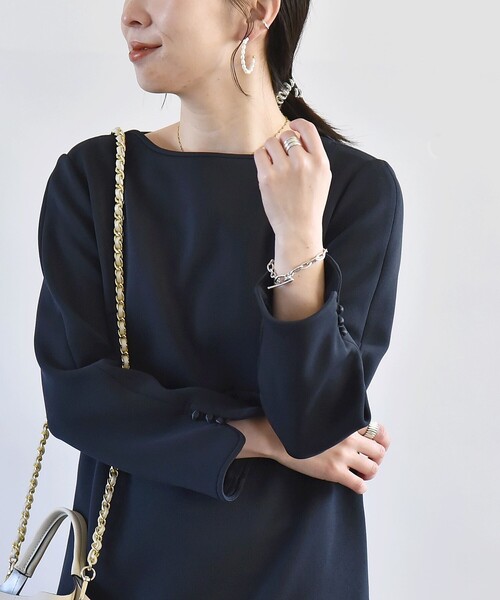 「quaranciel」 長袖ワンピース ONE SIZE ネイビー レディース_画像5