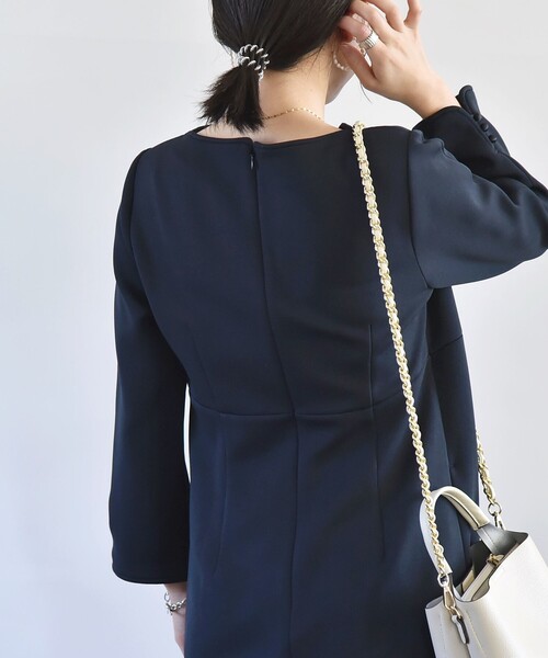 「quaranciel」 長袖ワンピース ONE SIZE ネイビー レディース_画像6
