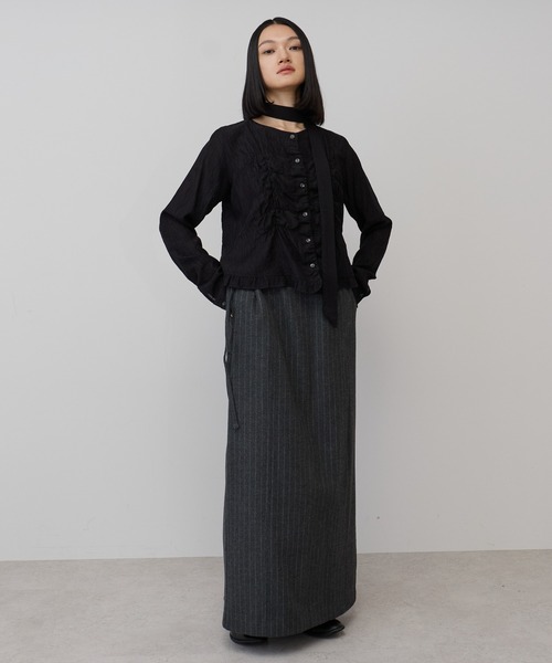 leimn ブラウス シャツ 夏 フロントシャーリングシアーブラウス