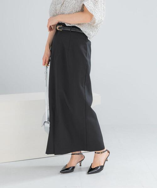 スカート ベルト付ツイルストレッチスカート : ZOZOTOWN Yahoo!店