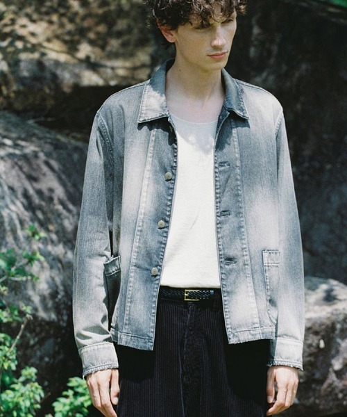 「LIDNM」 デニムジャケット MEDIUM グレー メンズの画像