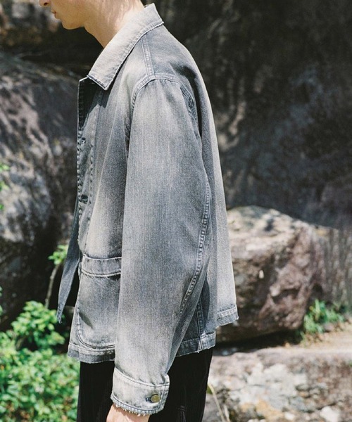 「LIDNM」 デニムジャケット MEDIUM グレー メンズの画像