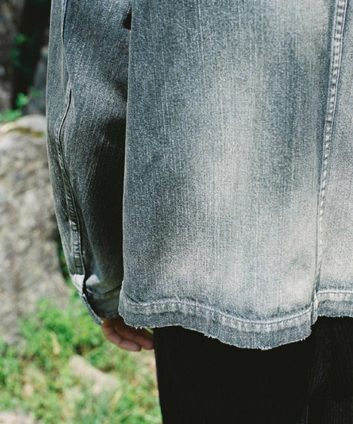 「LIDNM」 デニムジャケット MEDIUM グレー メンズの画像